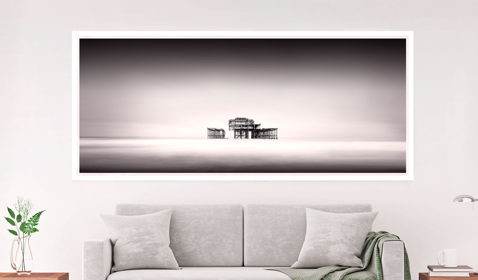 The West Pier, Brighton by Neil Williams framed in white